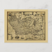 IrlandiIreland Map von Baptista Boazio ca. 1606 Postkarte (Vorderseite)