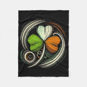 Irländische Flagge Shamrock irische Flaggen Vintag Fleecedecke