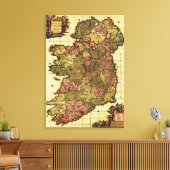 IrlandPanorama Karte Irland Leinwanddruck (Insitu (Wohnzimmer))