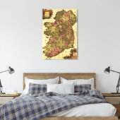 IrlandPanorama Karte Irland Leinwanddruck (Insitu (Schlafzimmer))