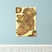 IrlandPanorama Karte Irland Leinwanddruck (Insitu (Holzboden))