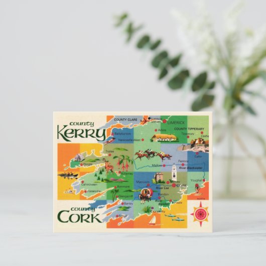 Irlands Kerry & Cork Karte (Stehend Vorderseite)