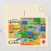 Irlands Kerry & Cork Karte 5x7 große Postkarte (Vorne/Hinten)