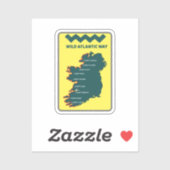 Irlands Küstenreise zum wilden Atlantik Aufkleber (Blatt)