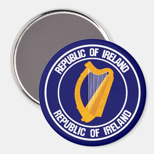 Irlands RundEmblem Magnet (Vorderseite/Rückseite)