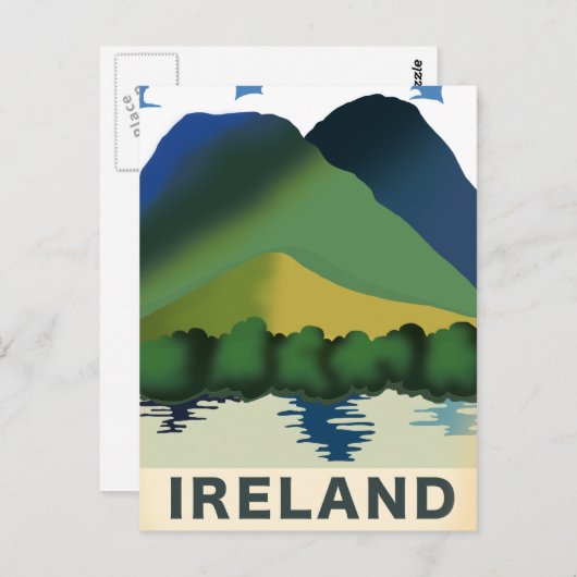 Irlands Vintage Reiseplakat Postkarte (Vorne/Hinten)