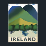 Irlands Vintage Reiseplakat Postkarte<br><div class="desc">Irland "Seen und sanfte Hügel" schöne Vintage Reiseplakat.</div>