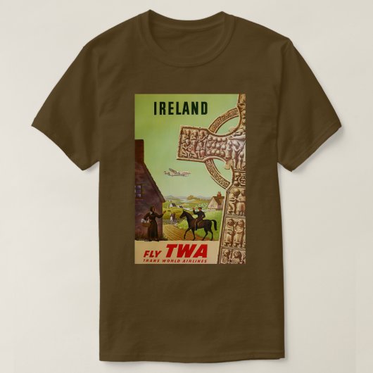 Irlands Vintage Reiseplakat T-Shirt (Design vorne)
