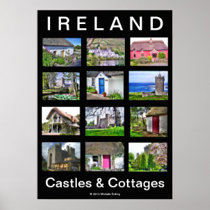 IRLANDschloss-u. -Hütten-Plakat Poster