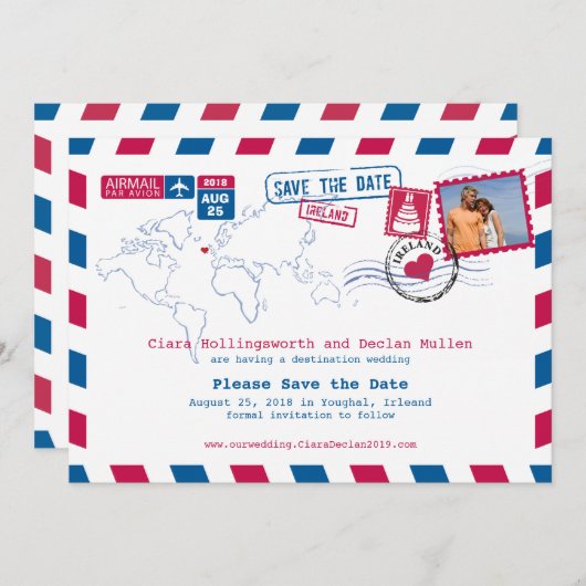 Irleand Airmail | SAVE THE DATE (Vorne/Hinten)