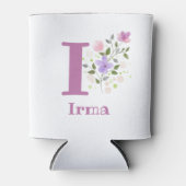 Irma Name mit floralem Design Dosenkühler (Vorderseite)