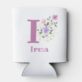 Irma Name mit floralem Design Dosenkühler (Rückseite)
