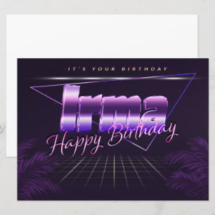 Irma Name Vorname lila retro Karte Geburtstag