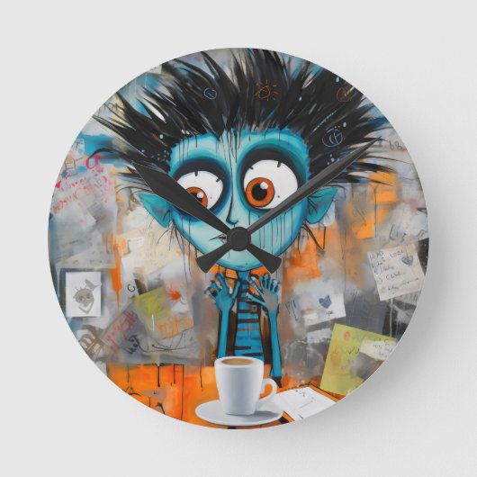 Irodovix Inkwell Morgengrauen Runde Wanduhr (Vorderseite)