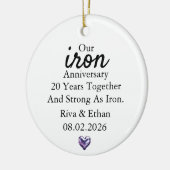 Iron Anniversary Ornament, Iron 20th Anniversary Keramik Ornament (Links)