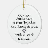 Iron Anniversary Ornament, Iron 9th Anniversary Keramik Ornament (Links)