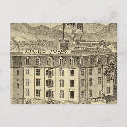 Iron City Brewery, Frauenheim und Vilsack Postkarte (Vorderseite)