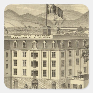 Iron City Brewery, Frauenheim und Vilsack Quadratischer Aufkleber