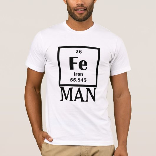 Iron Fe Iron Man T-Shirt - Periodensystem Humor-Sh (Vorderseite)