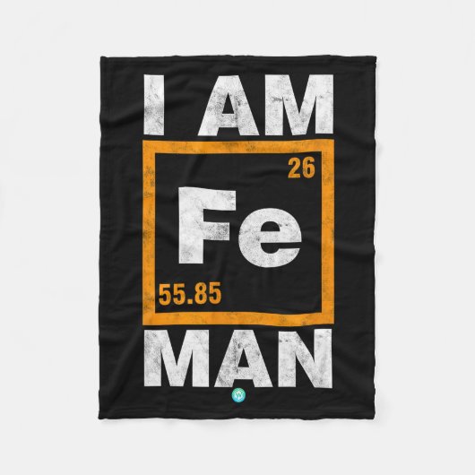 Iron (fe) Man Funny Periodic Elemen Gift  Fleecedecke (Vorderseite)