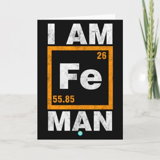 Iron (fe) Man Funny Periodic Elemen Gift  Karte (Vorderseite)