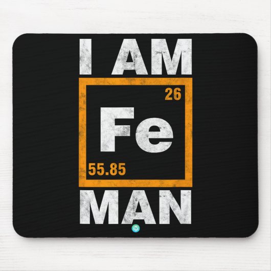 Iron (fe) Man Funny Periodic Elemen Gift Mousepad (Vorne)