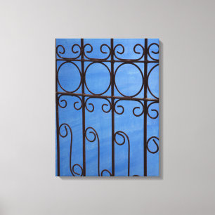 Iron Gate Muster in blau, Kuba Leinwanddruck