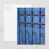 Iron Gate Muster in blau, Kuba Postkarte (Vorne/Hinten)