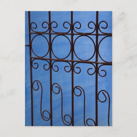 Iron Gate Muster in blau, Kuba Postkarte (Vorderseite)