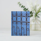 Iron Gate Muster in blau, Kuba Postkarte (Stehend Vorderseite)