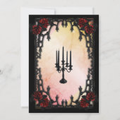 Iron Gothic Rote Rose Peach Probe Dinner Einladung (Rückseite)