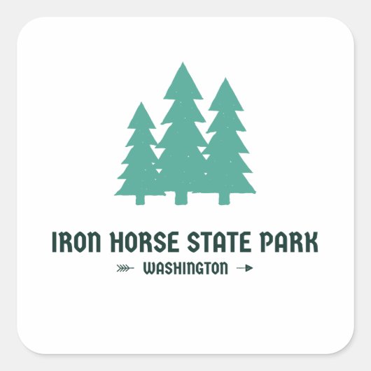 Iron Horse Staat Park - Washington Quadratischer Aufkleber (Vorderseite)