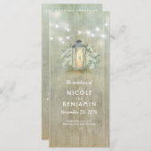 Iron Lantern Lights Floral rustikale Hochzeitsprog Programm (Vorne/Hinten)