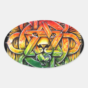 Iron Lion Zion - M1 Ovaler Aufkleber