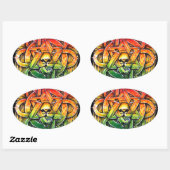 Iron Lion Zion - M1 Ovaler Aufkleber (Blatt)