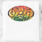 Iron Lion Zion - M1 Ovaler Aufkleber (Tasche)