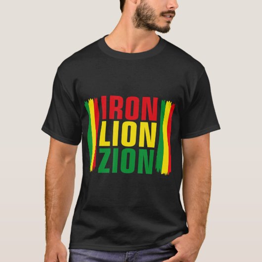 Iron Lion Zion Reggae Roots Jamaica Souvenir T-Shirt (Vorderseite)
