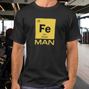 Iron Man Fe Periodensystem der Elemente Symbol T-Shirt