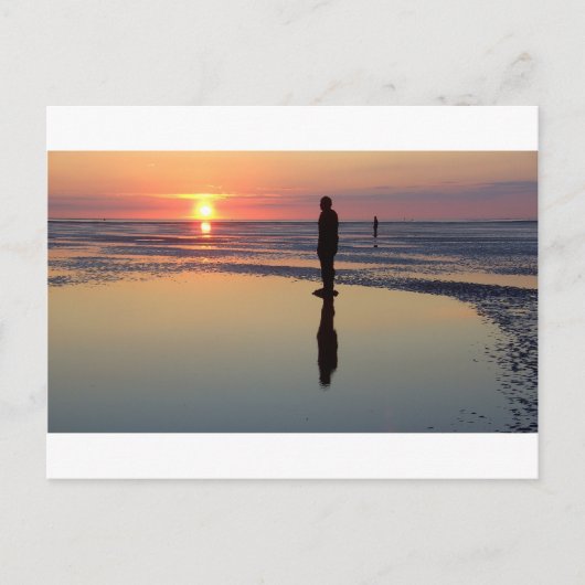 Iron Men at Sunset, Crosby, Liverpool Vereinigtes Postkarte (Vorderseite)
