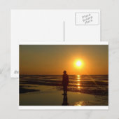 Iron Men Skulptur at Sunset, Crosby, Liverpool Ver Postkarte (Vorne/Hinten)