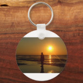 Iron Men Skulptur at Sunset, Crosby, Liverpool Ver Schlüsselanhänger (Vorderseite)