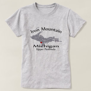 Iron Mountain Michigan Herzkarte Design Ladys T-Shirt