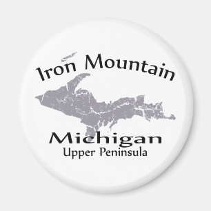 Iron Mountain - Michigan Karte Design Magnet