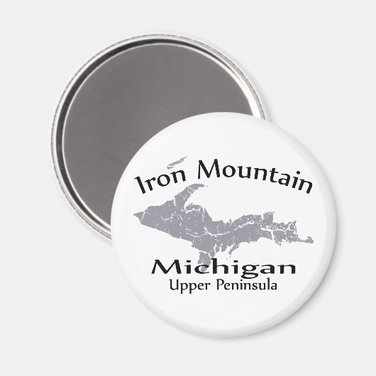 Iron Mountain Michigan Map Design Magnet (Vorderseite/Rückseite)