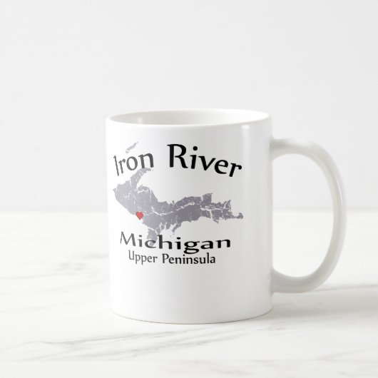 Iron River Michigan Herzkarte Tasse (Rechts)