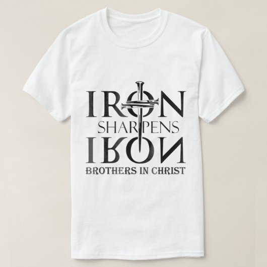 Iron Sharpens Eiserne Sprichwörter 2717 Christlich T-Shirt (Design vorne)