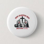 Iron Sharpens Iron Bible Scripture Christian Gym W Button (Vorderseite)