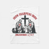 Iron Sharpens Iron Bible Scripture Christian Gym W Fleecedecke (Vorderseite)