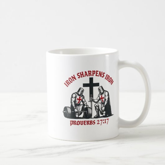 Iron Sharpens Iron Bible Scripture Christian Gym W Kaffeetasse (Rechts)