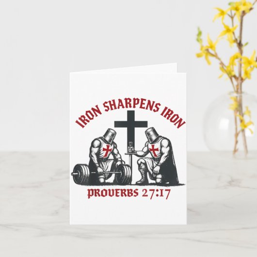 Iron Sharpens Iron Bible Scripture Christian Gym W Karte (Gelbe Blume)